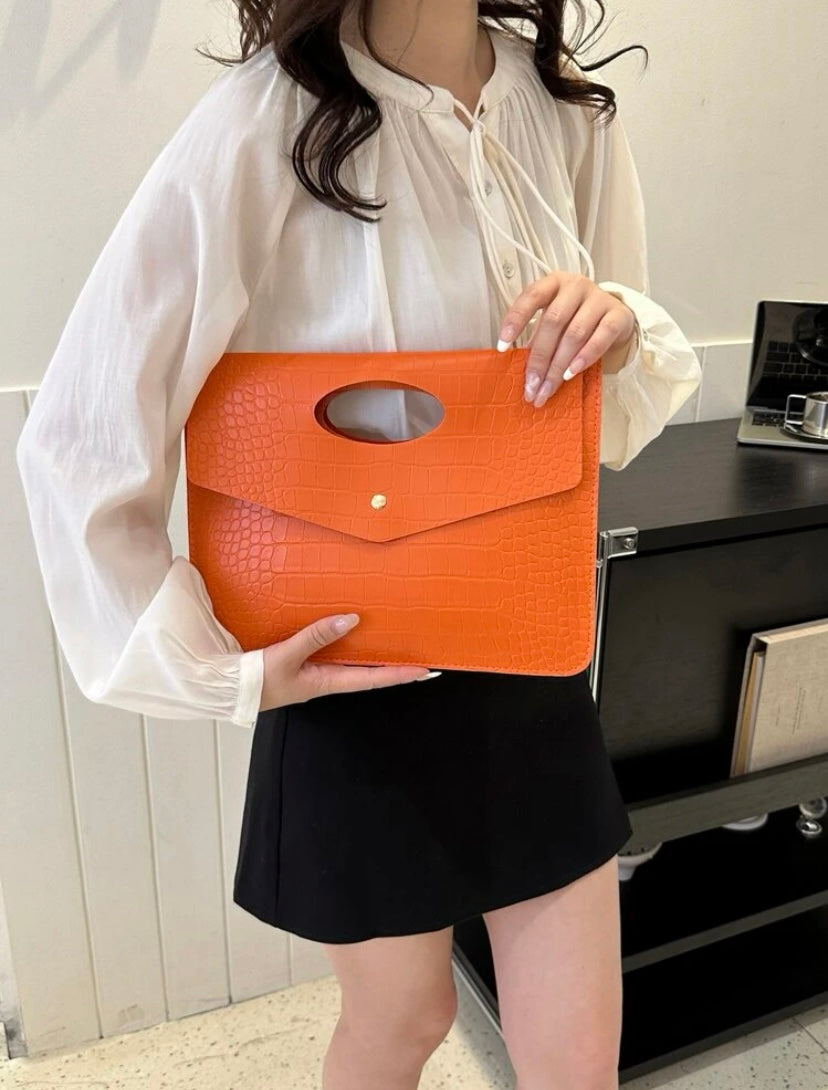 Orange All In One Clutch Bag