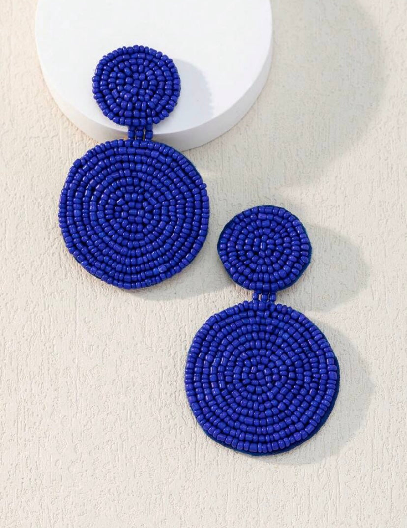 Cobalt Beaded Earrings