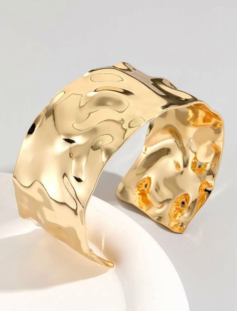 Gold Hammered Cuff