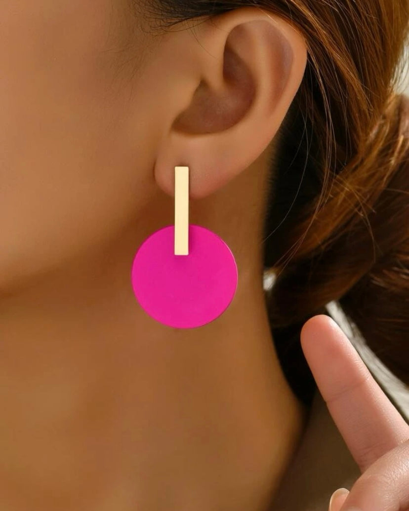 Pink Gold Circle Earrings