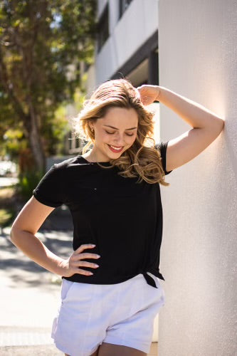 Black Modal Tie Top