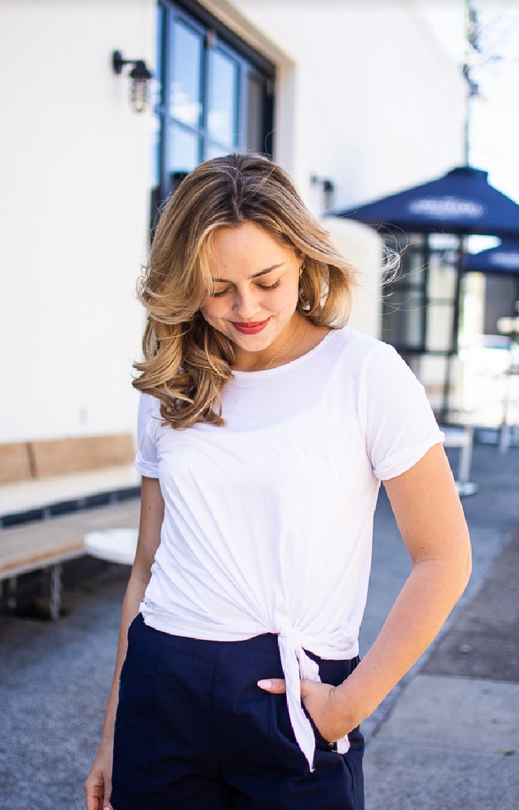 White Modal Tie Top