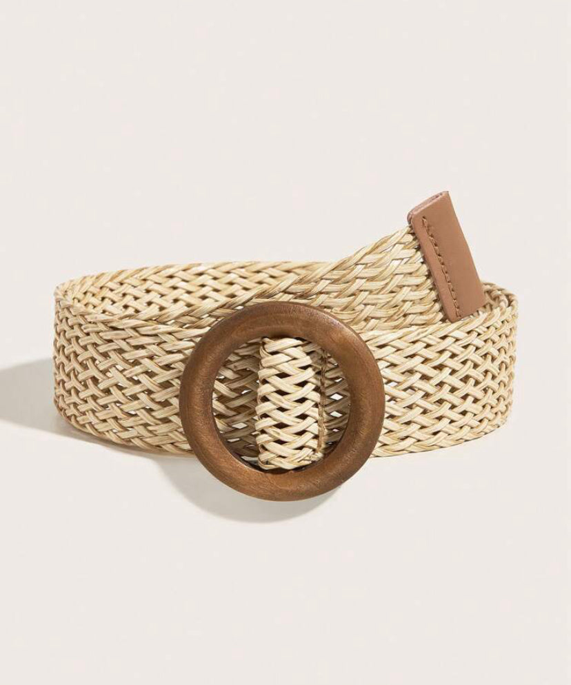 Light Natural Straw Round Belt