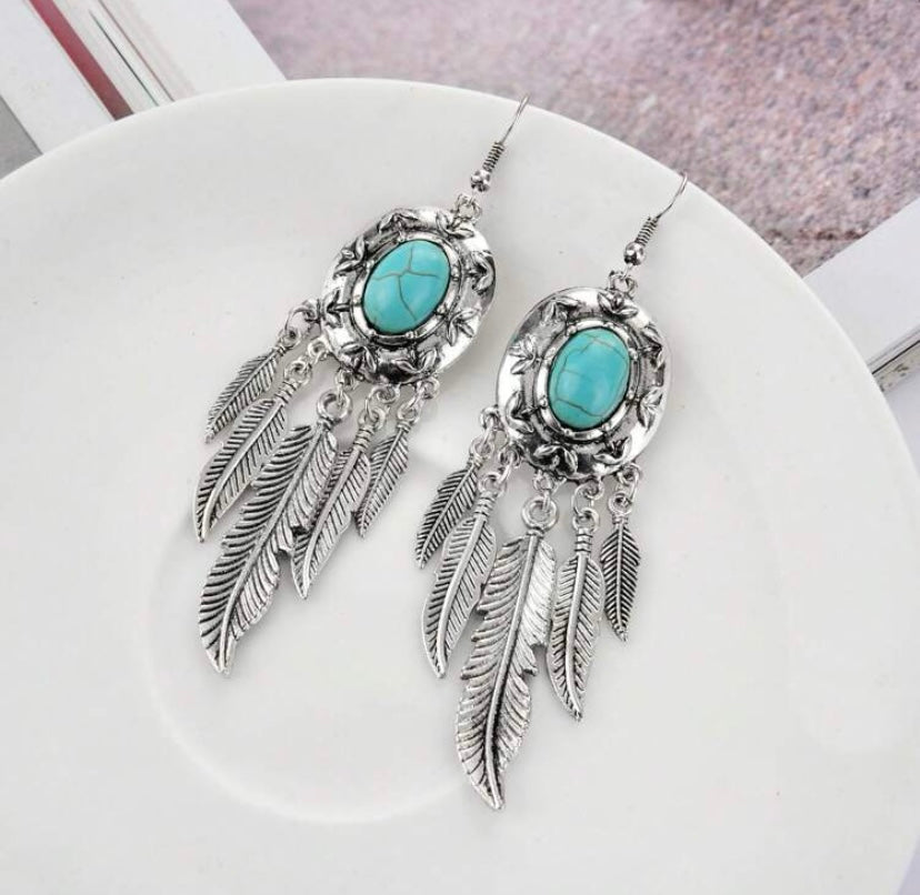 Silver Feather Earrings