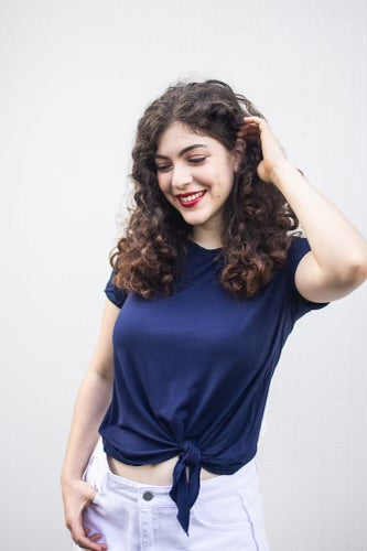 Navy Modal Tie Top