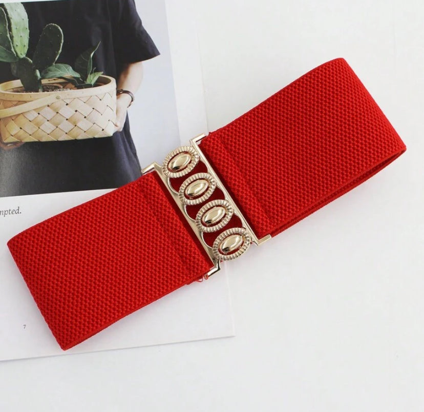 Red Gold Elasticated Belt