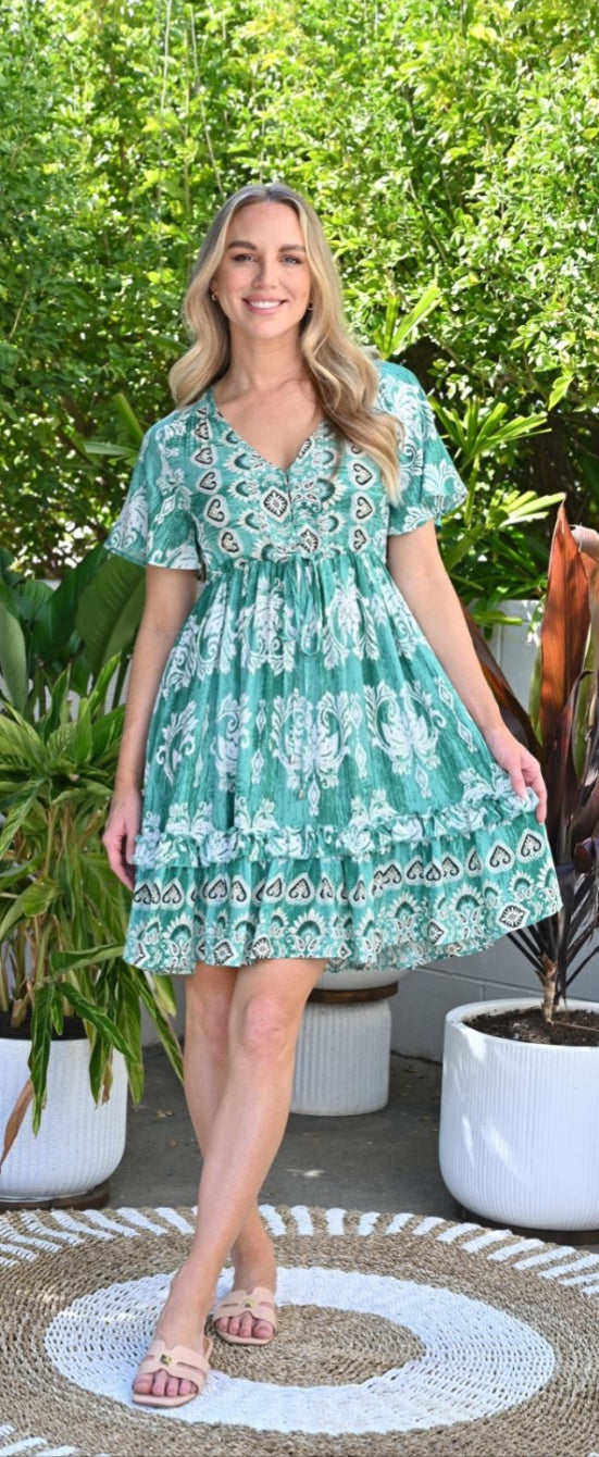 Lana Green Mini Dress