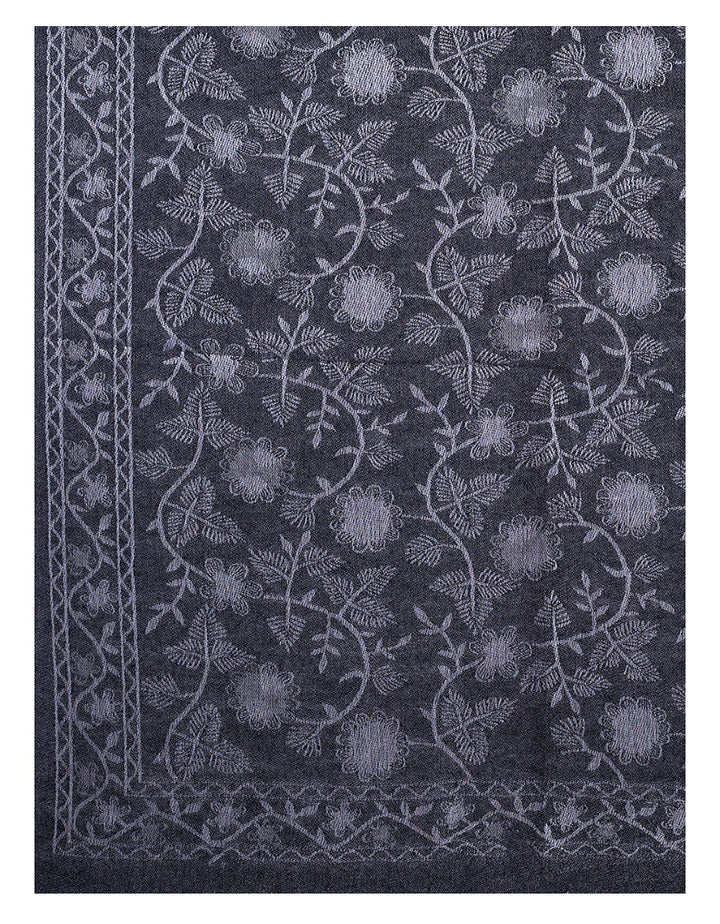 Black Silver Motif Pashmina Scarf