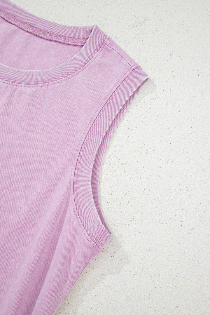 Beau Blue Mineral Wash Pocket Tank Mini Dress