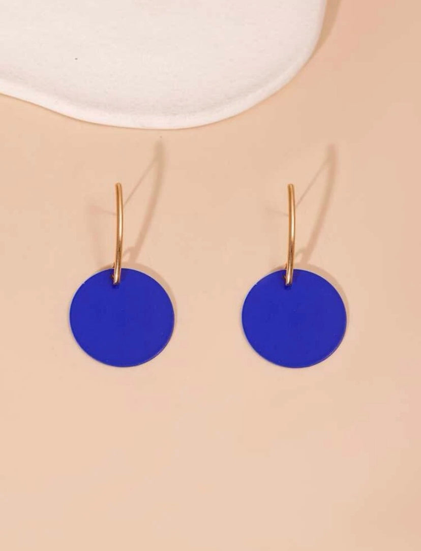 Cobalt Blue Round Earrings