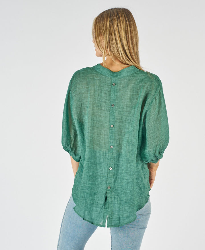 Emerald Linen Shirt