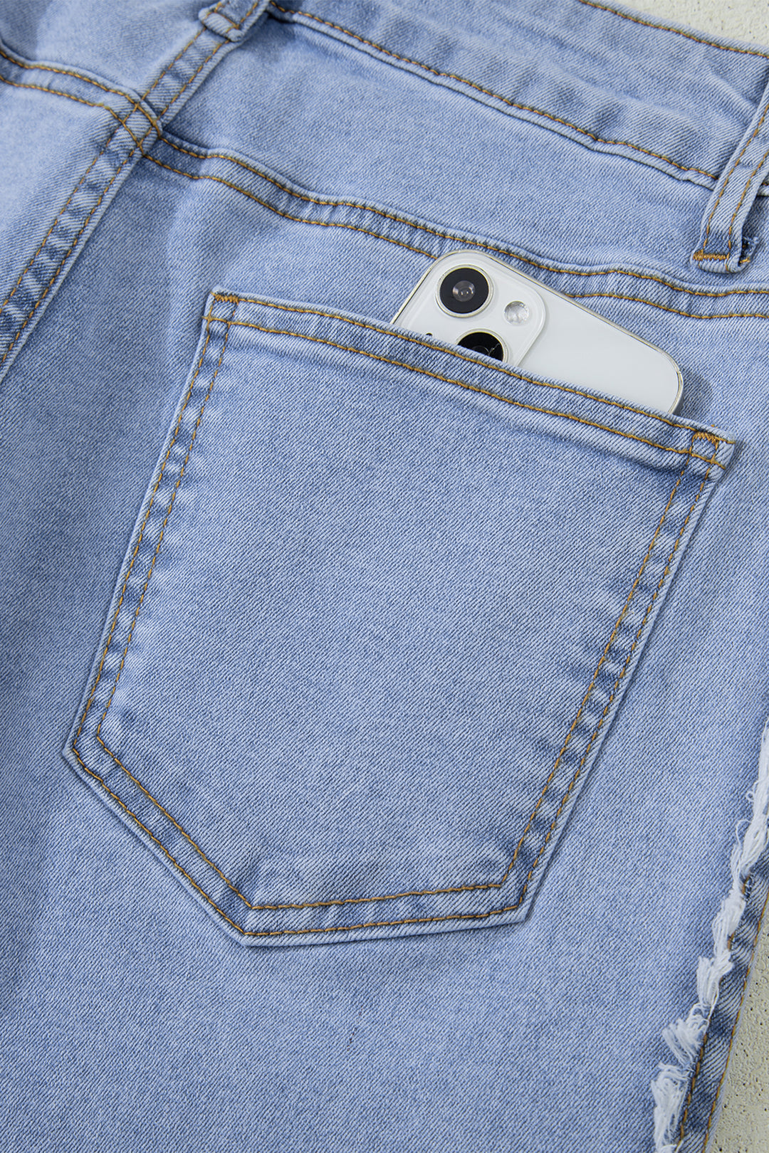 Beau Blue Contrast Stripe Frayed Side Panel Patchwork Shift Jeans - Lulubelles Clothing and Accessories