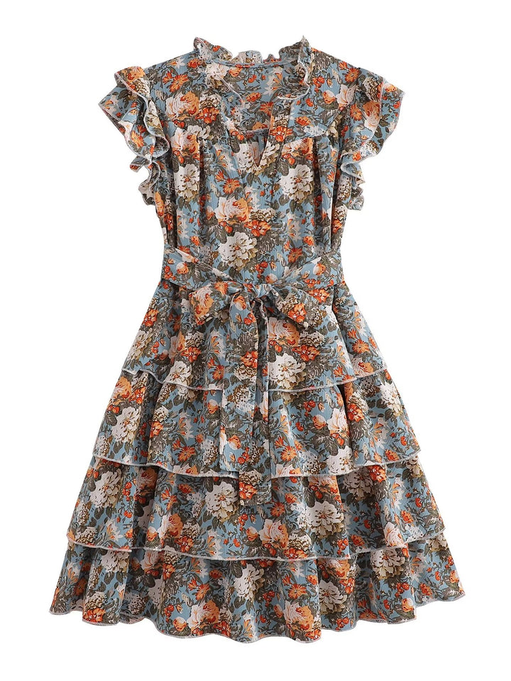 Women Summer Multi Layer Ruffled A line Dress