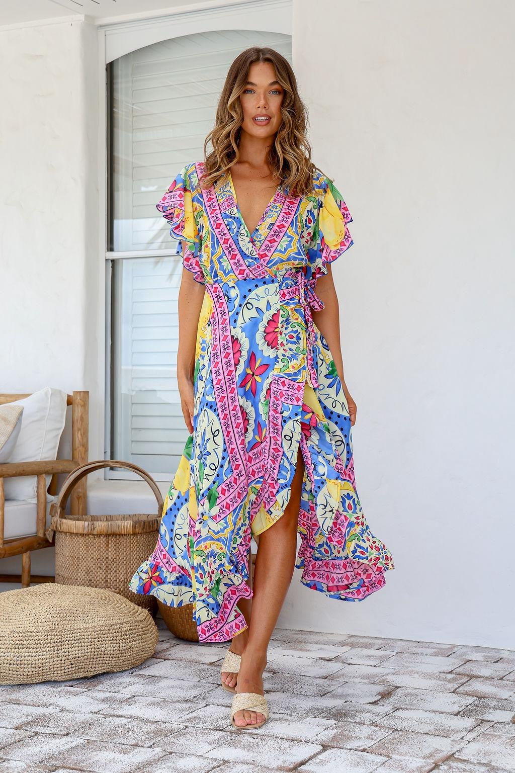 Silky Boho Lemon Ava Wrap