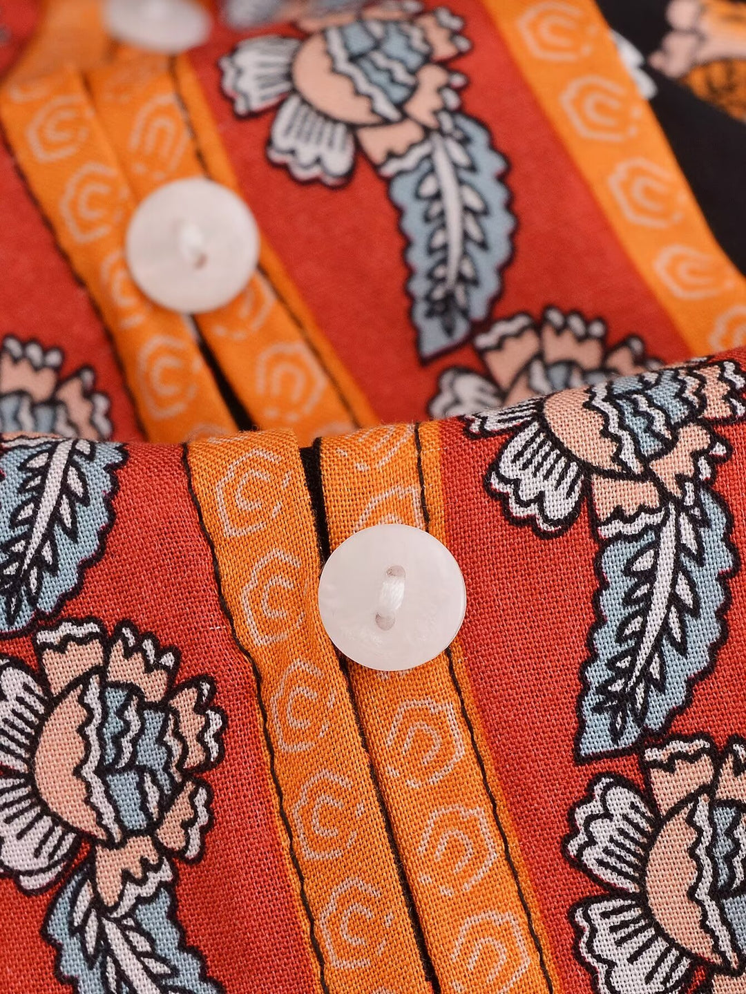 Women Clothing Vintage Rayon Printed Lace Up Loose Bohemian Dress