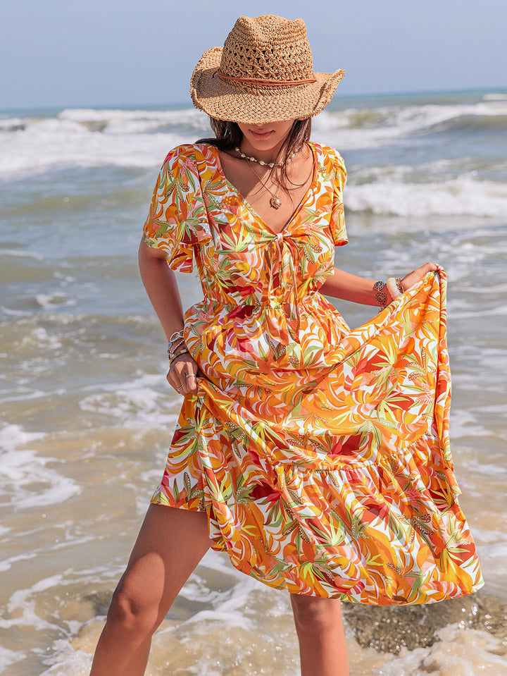 Women Bohemian Printed Casual Vacation Ladies Dress