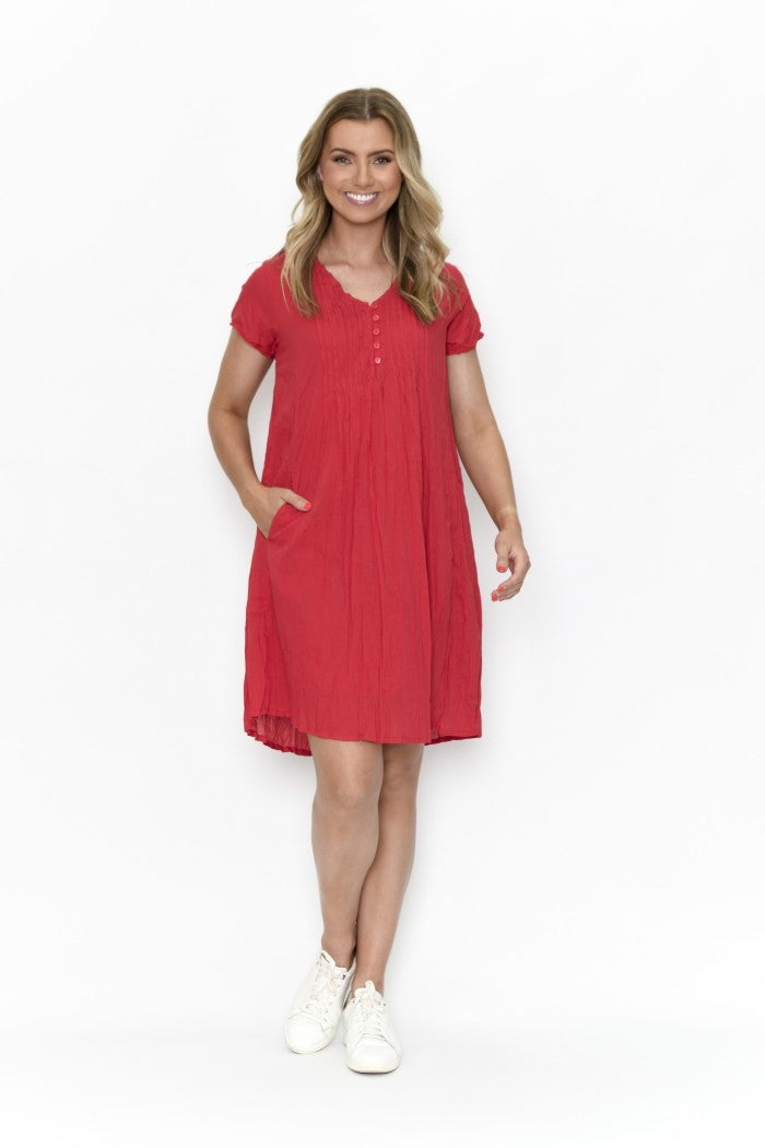 Taylor Red Cotton Dress
