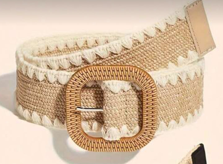 Cream Beige Elasticated Belt