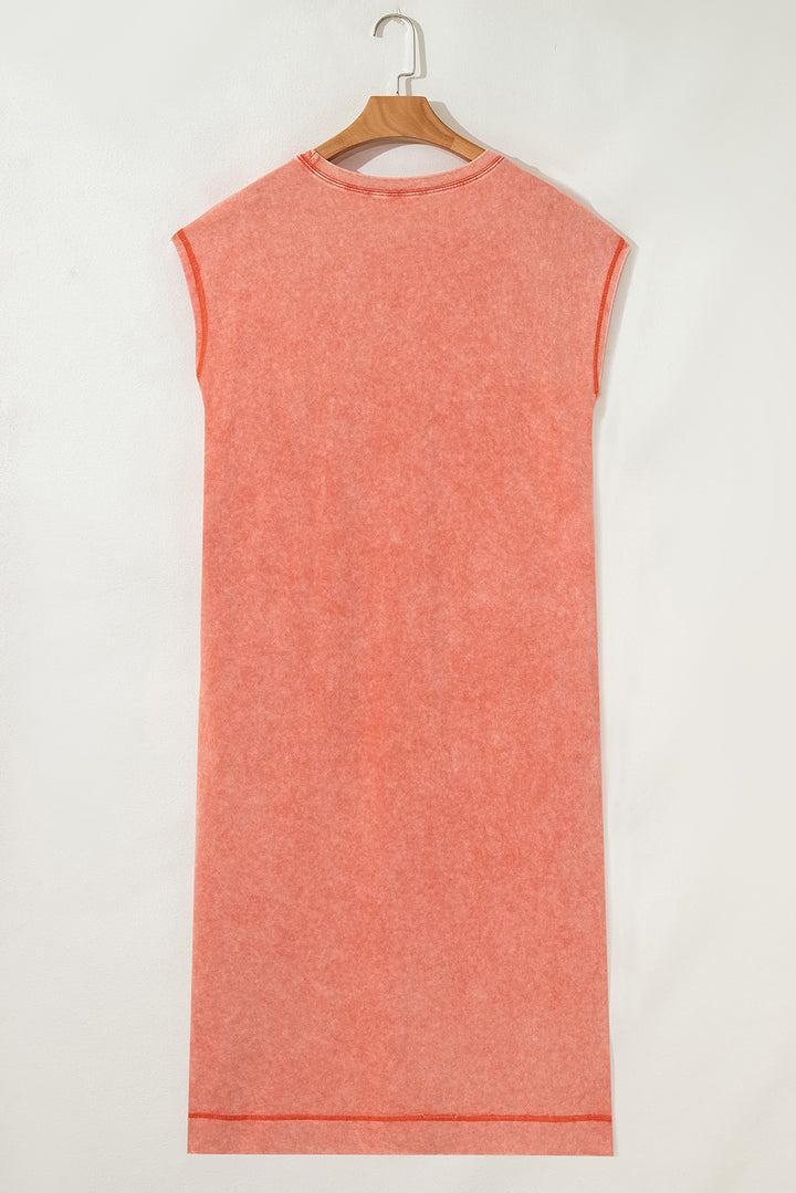 Wisteria Mineral Wash Pocketed T-shirt Dress