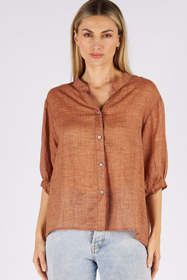 Ultimate Staple - Terracotta Linen Shirt