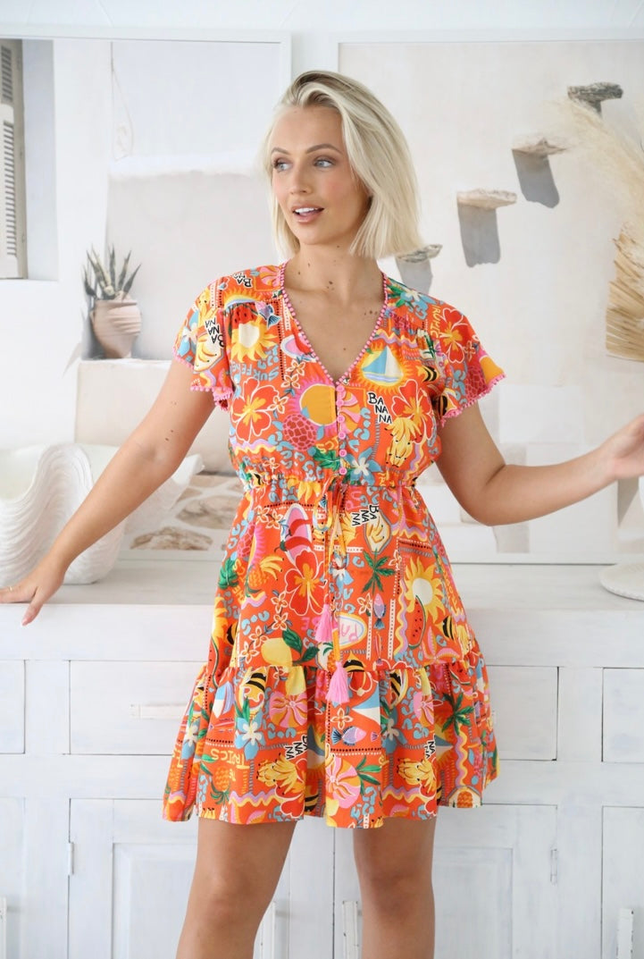Tisha Orange Dream Mini Dress