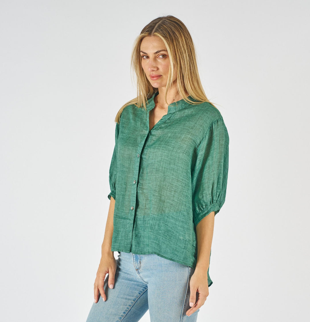 Emerald Linen Shirt