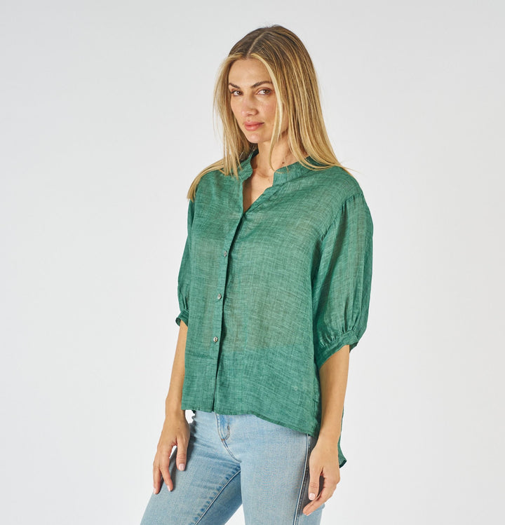 Ultimate Staple - Emerald Linen Shirt