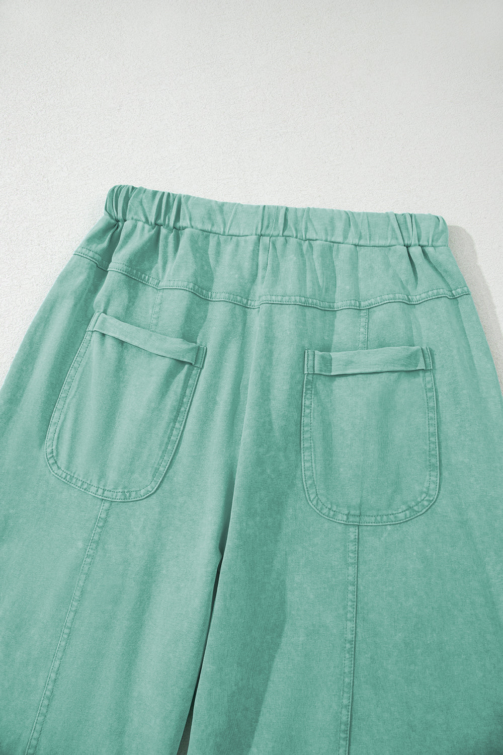 Mint Green Mineral Wash Exposed Seam Wide Leg Cargo Pants - Lulubelles Clothing and Accessories