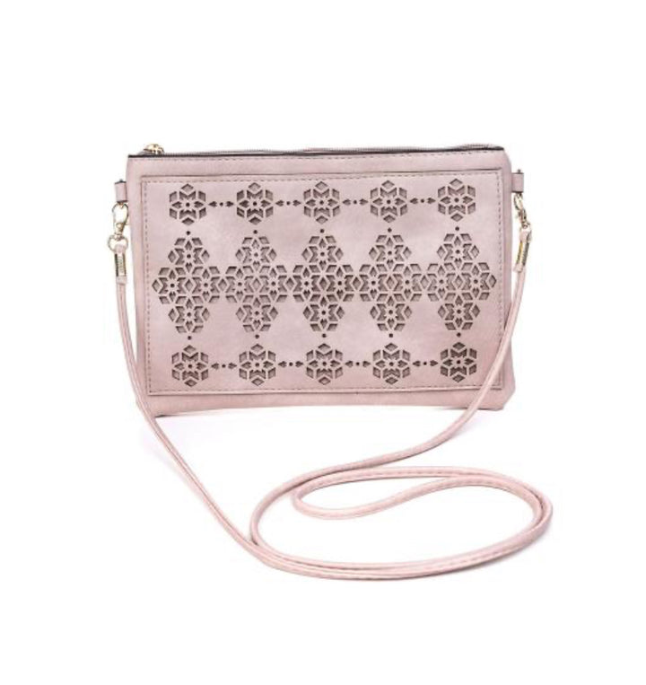 Dusky Pink horizontal clutch shoulder Bag with strap