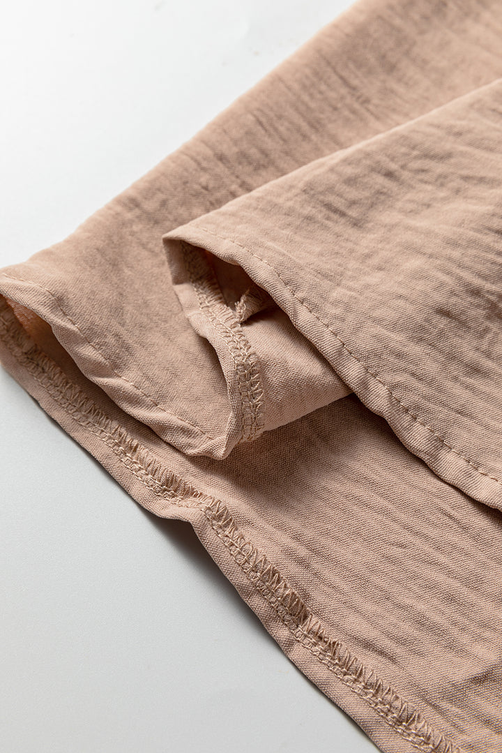 Smoke Gray Deep V Neck Bubble Sleeve Smocked Mini Dress - Lulubelles Clothing and Accessories