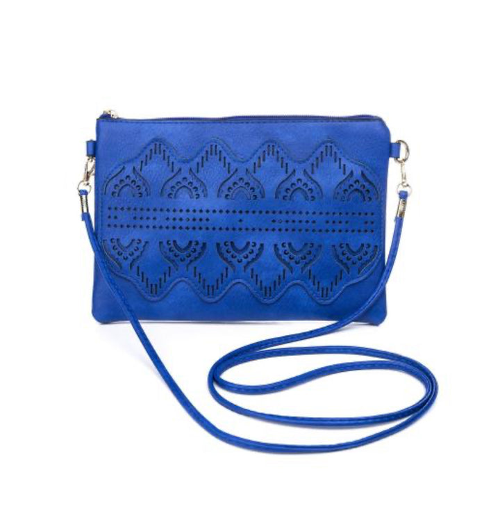 Cobalt Blue horizontal clutch shoulder Bag with strap