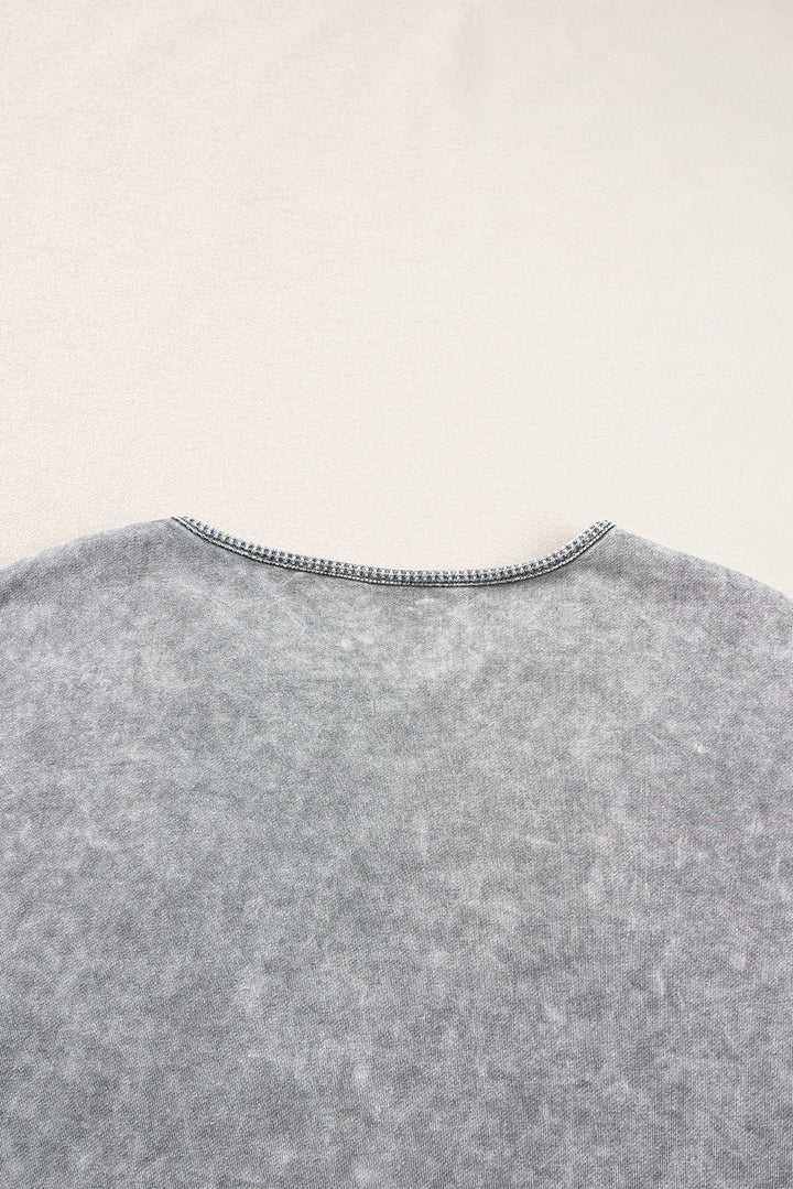 Strawberry Pink Mineral Wash Exposed Seam Drop Shoulder Oversized Tee