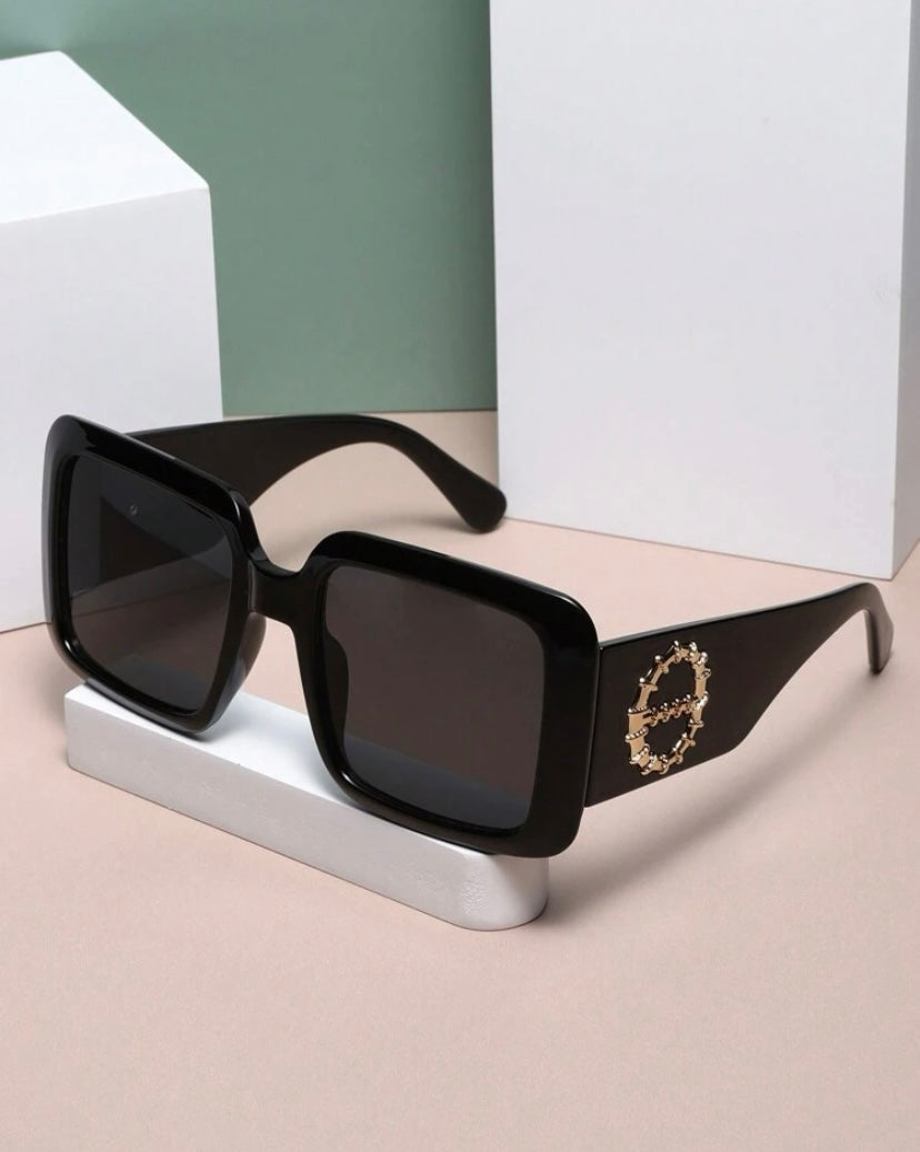 Black Glam Square Sunglasses