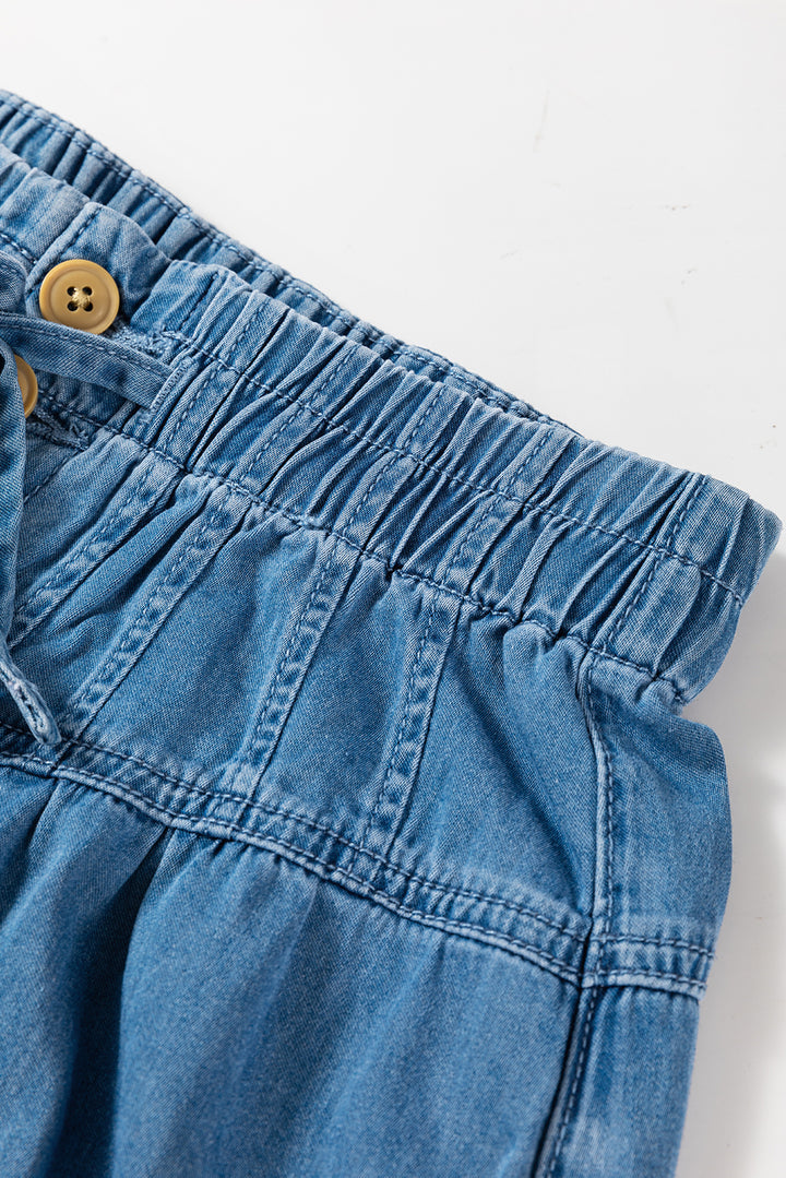 Carbon Grey Mineral Wash Button High Waist Wide Leg Jeans