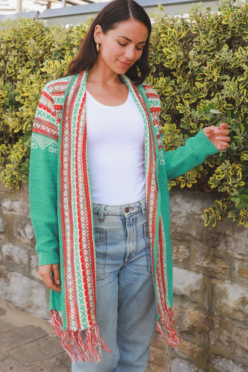 Emerald Aztec Cardigan