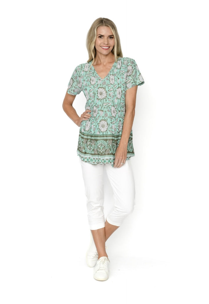 Taylor Green Geo Cotton Top