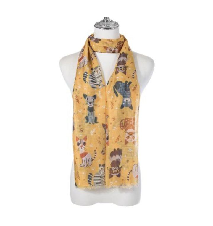 Dog Yellow Cartoon Artistic Scarf