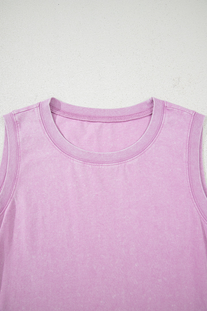 Beau Blue Mineral Wash Pocket Tank Mini Dress