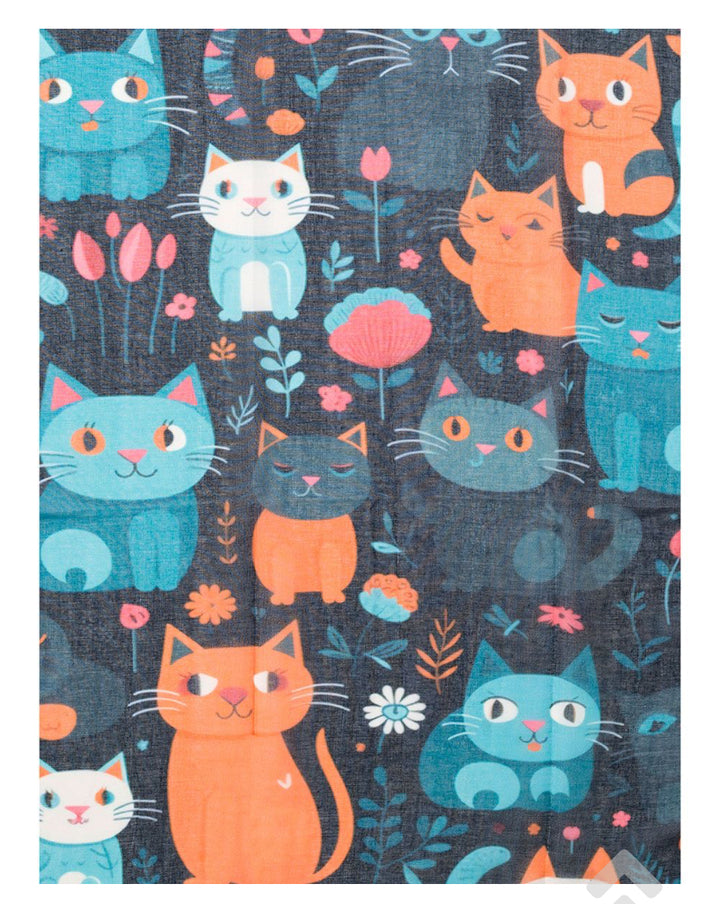 Cartoon Cat Black Scarf