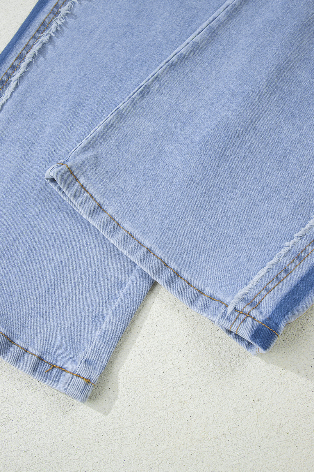 Beau Blue Contrast Stripe Frayed Side Panel Patchwork Shift Jeans - Lulubelles Clothing and Accessories