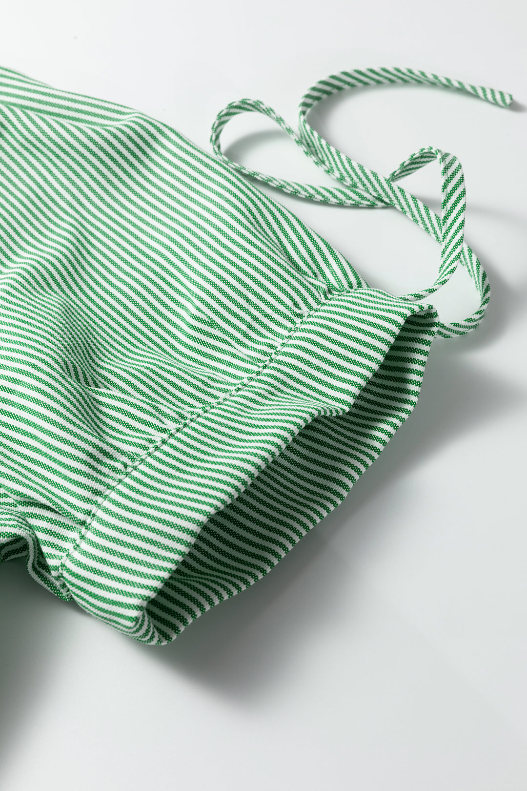 Mint Green Striped Print Collared Split Neck Half Sleeve Blouse - Lulubelles Clothing and Accessories