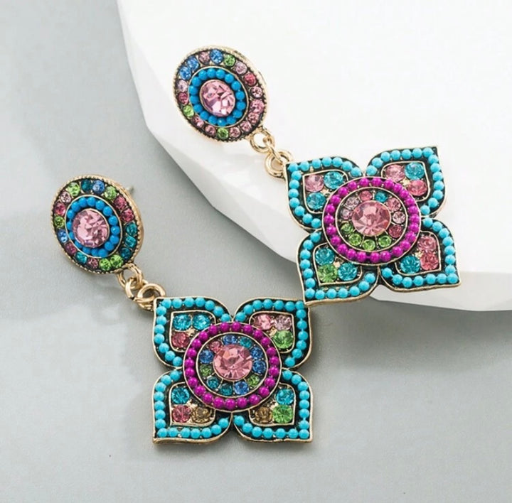 Multi Colour Drop Earrings