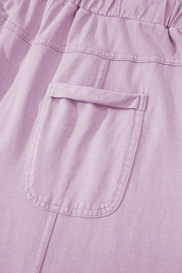 Mint Green Mineral Wash Exposed Seam Wide Leg Cargo Pants - Lulubelles Clothing and Accessories