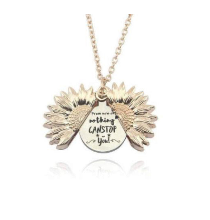 Nothing Can Stop You Sunflower Locket Necklace