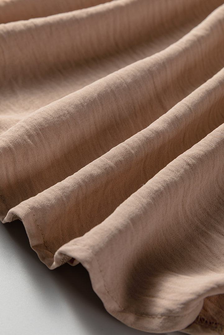 Smoke Gray Deep V Neck Bubble Sleeve Smocked Mini Dress - Lulubelles Clothing and Accessories