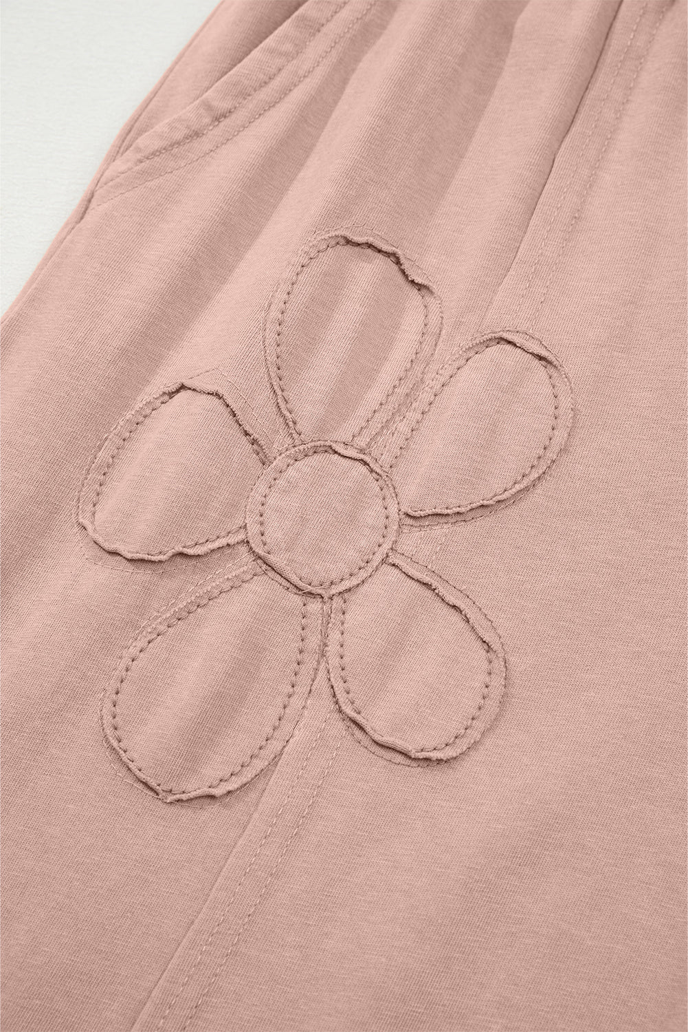 Buckskin Flower Patch Mineral Washed Terry Knit Cropped Wide Leg Pants - Lulubelles Clothing and Accessories