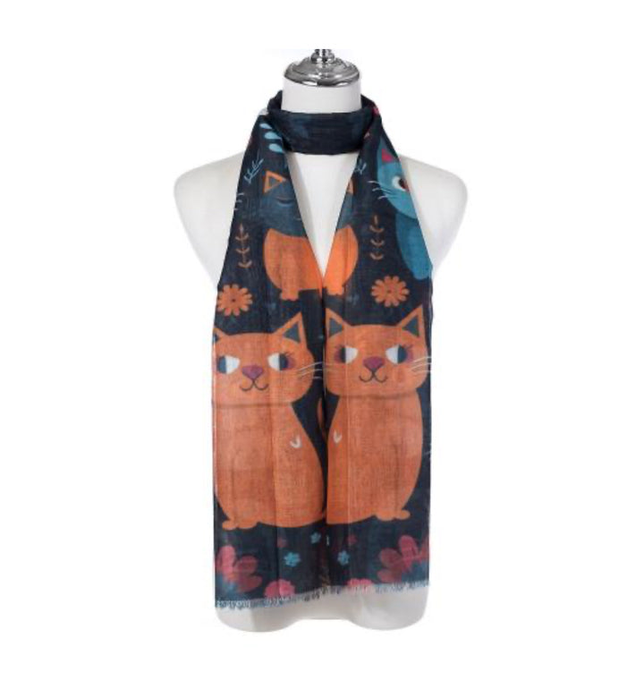 Cartoon Cat Black Scarf