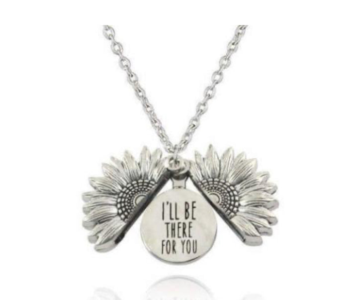 I’ll be there for you Silver Sunflower Locket Necklace