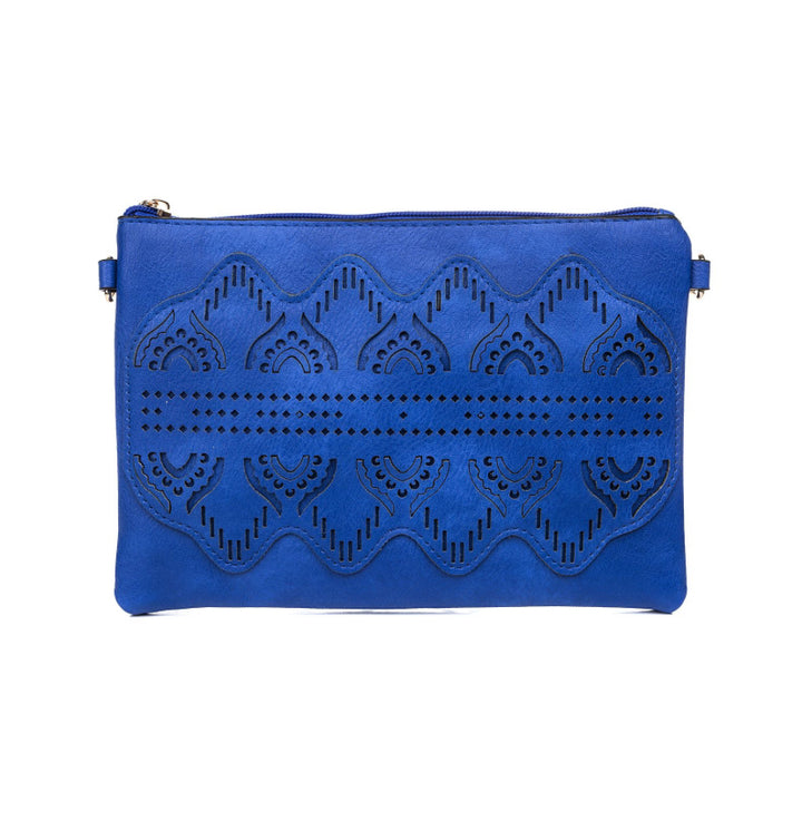 Cobalt Blue horizontal clutch shoulder Bag with strap