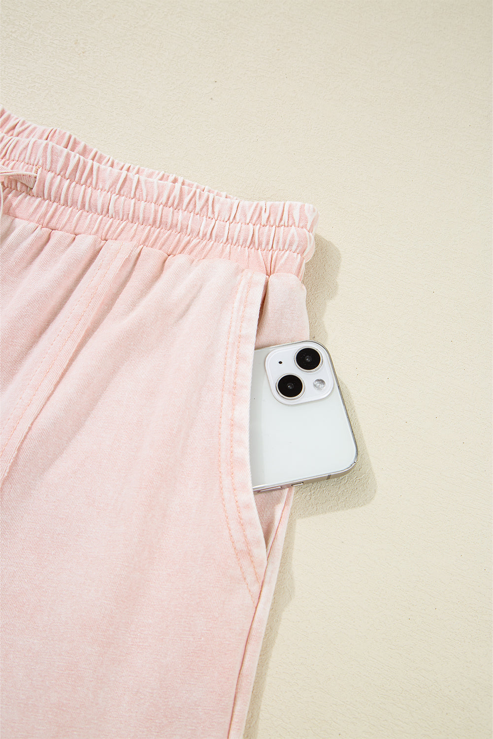 Pink Flower Patch Mineral Washed Cropped Wide Leg Pants - Lulubelles Clothing and Accessories